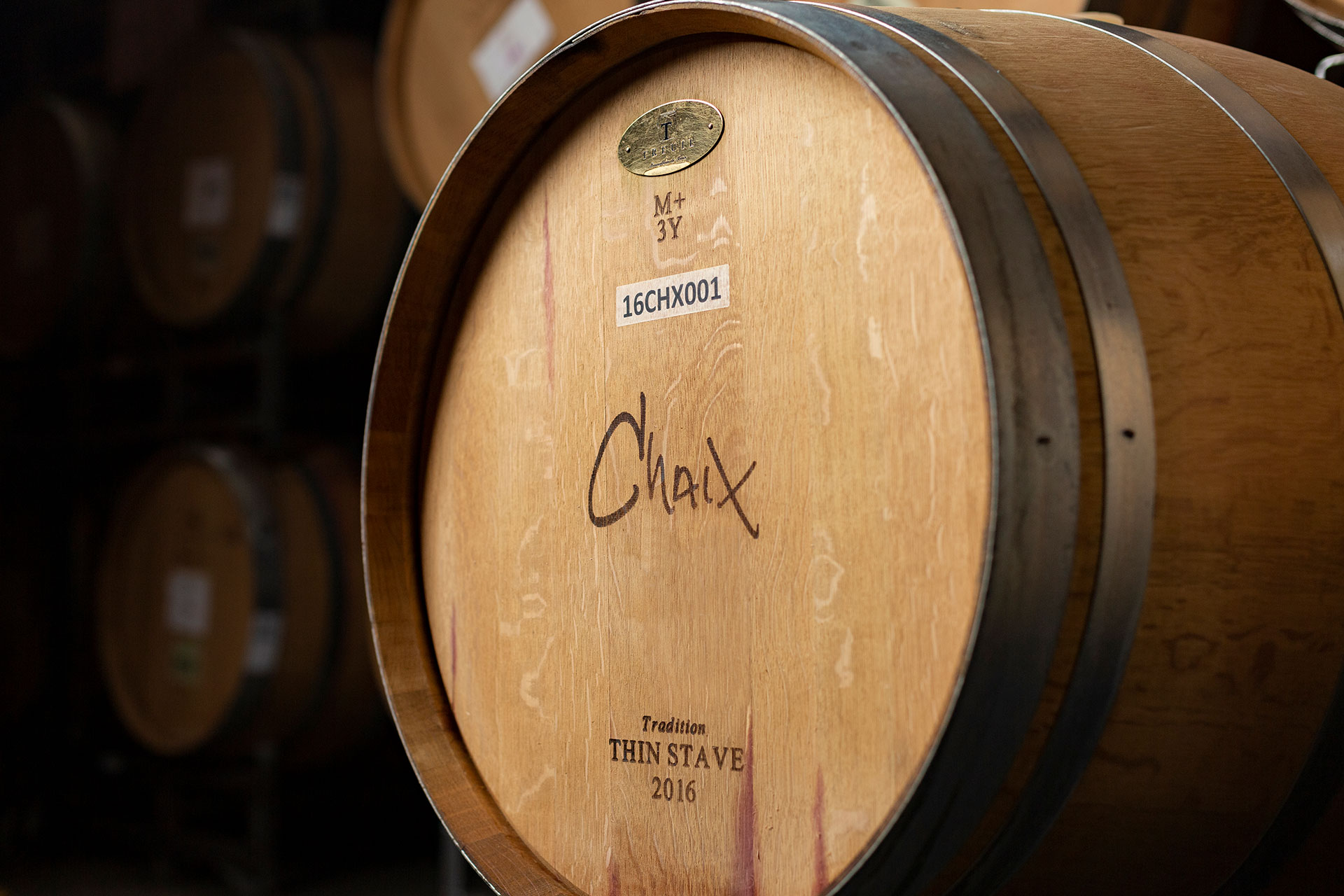 Chaix Cabernet Sauvignon Oak Barrels by Frank Gutierrez