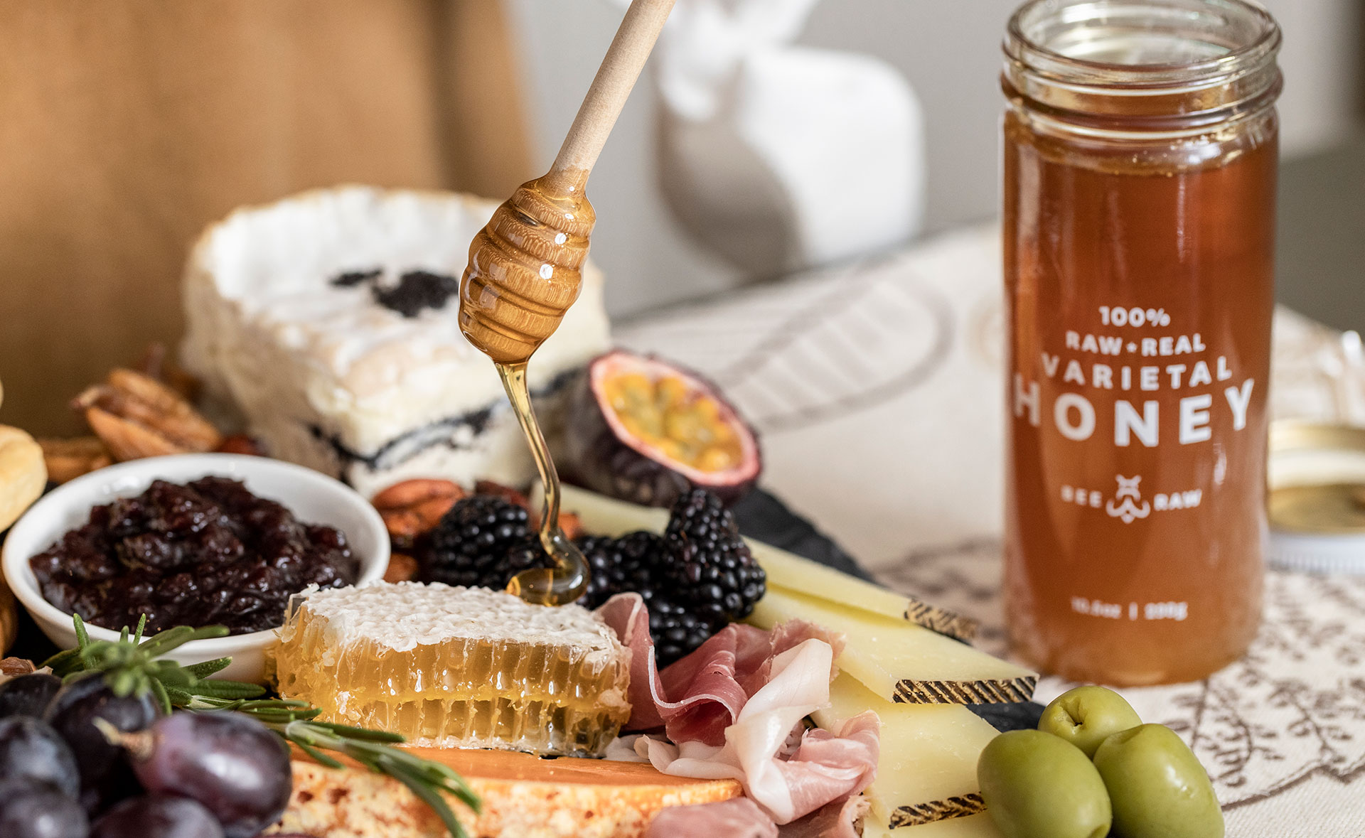 Napa Valley Honey and Charcuterie Cheese and Wine by Frank Gutierrez