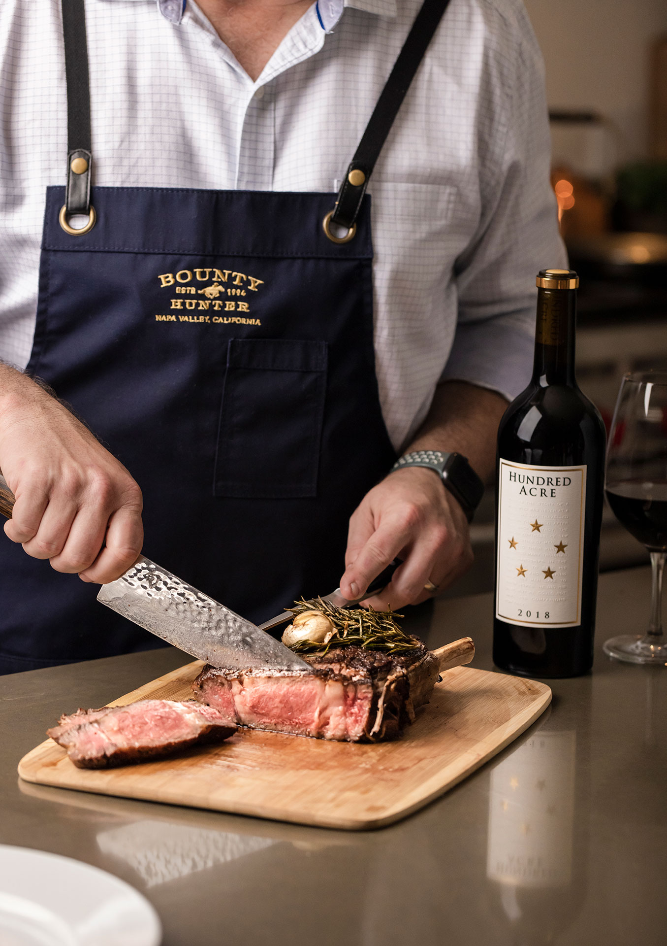 Napa Valley Chef Cutting Steak Food Photography by Frank Gutierrez